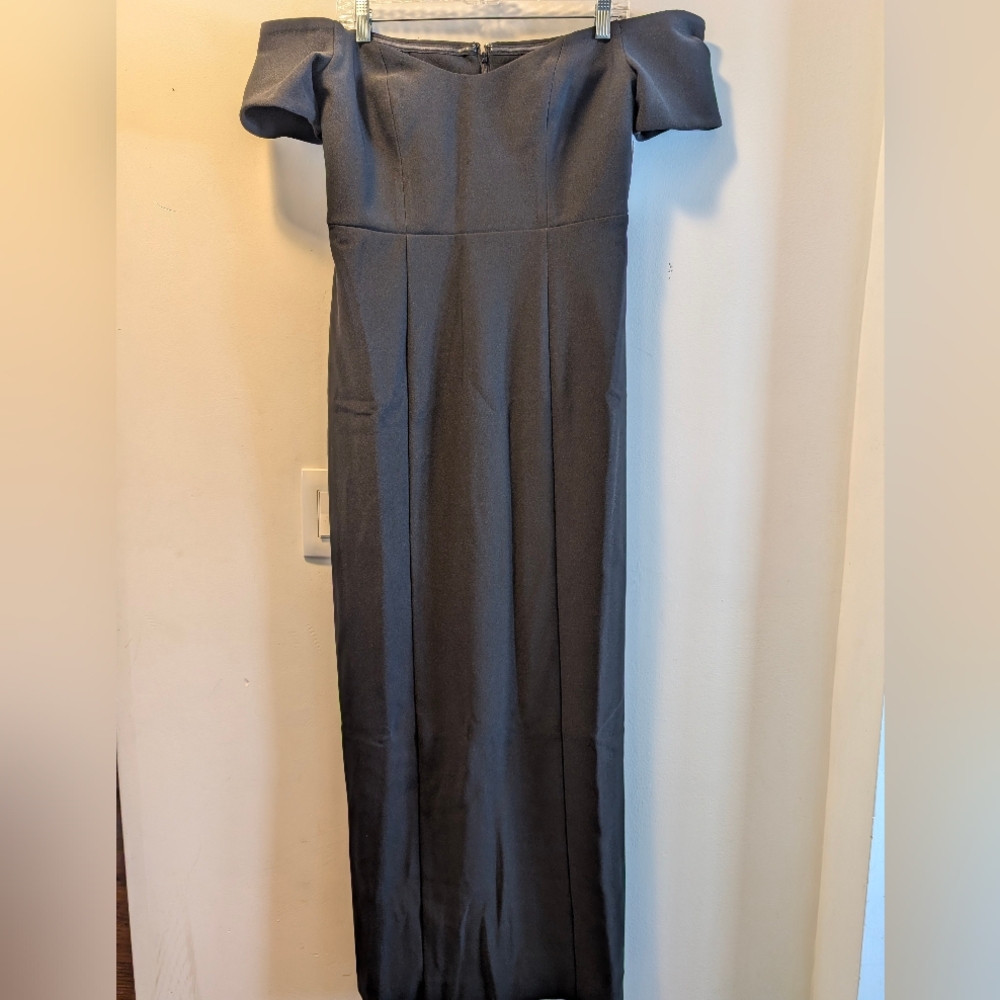 BHLDN Off‑Shoulder Black Formal Dress • Women’s L • Elegant Evening Gown - Picture 12 of 14